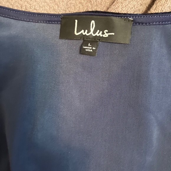 Blue Velvet Mini Wrap Dress - Picture 6 of 6